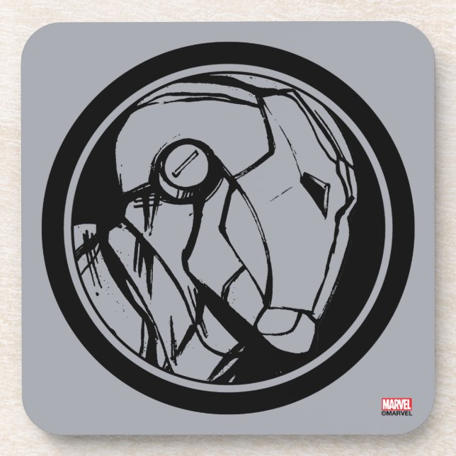 Iron Man Profile Logo Beverage Coaster (Front)