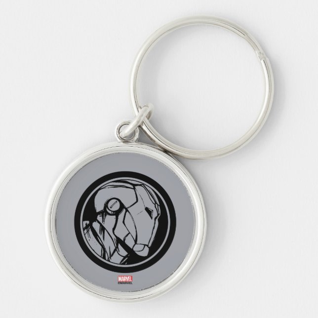 Iron Man Profile Logo Keychain (Front)