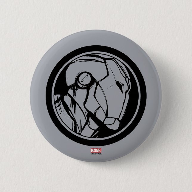 Iron Man Profile Logo Pinback Button (Front)