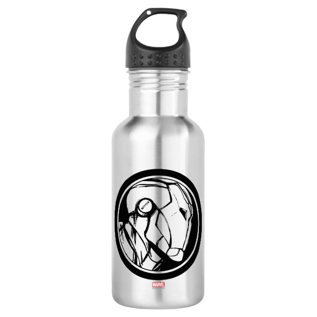 Iron Man Profile Logo Water Bottle (Front)