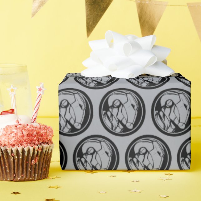 Iron Man Profile Logo Wrapping Paper (Birthday Party)