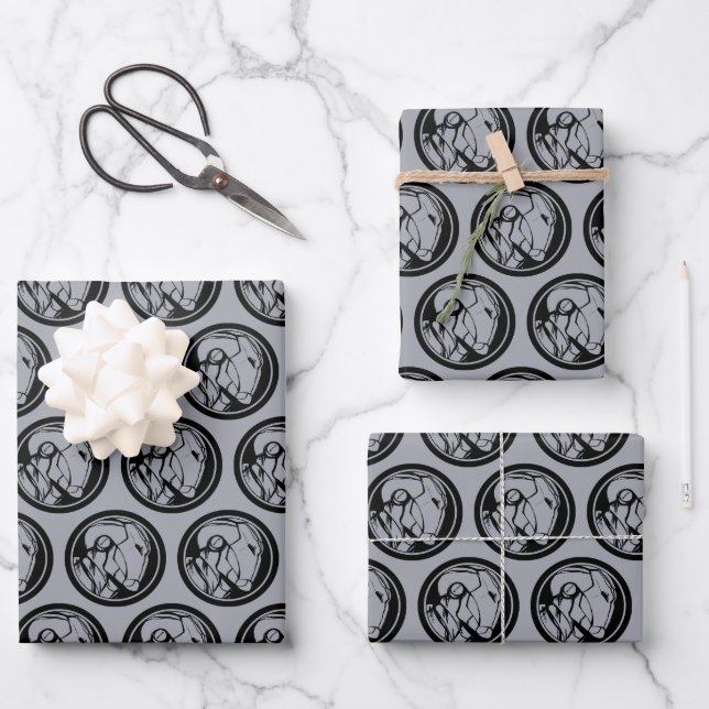 Iron Man Profile Logo Wrapping Paper Sheets (Front)