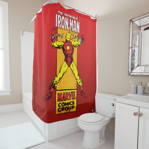 Iron Man Retro Breaking Chains Comic Shower Curtain