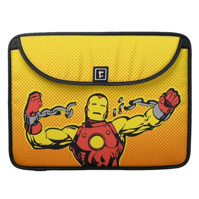 Iron Man Retro Breaking Chains Sleeve For MacBook Pro (Front Closed)