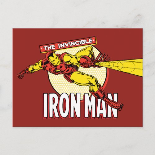 Iron Man Retro Character Graphic Postcard