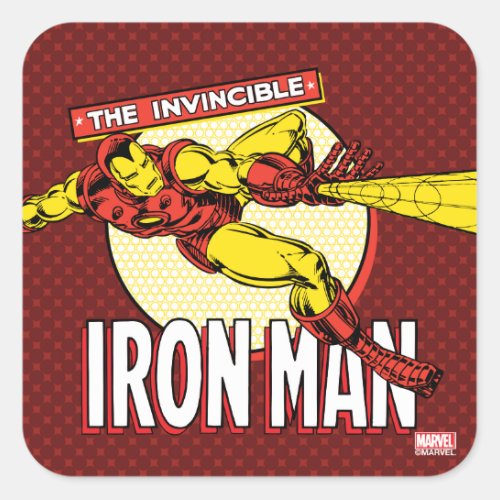 Iron Man Retro Character Graphic Square Sticker