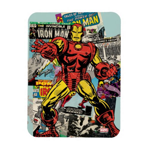 Iron Man Retro Comic Collage Magnet