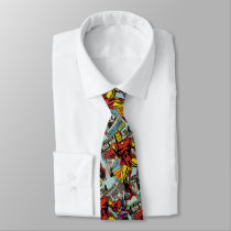 Iron Man Retro Comic Collage Neck Tie Iron Man Retro Comic Collage Neck Tie