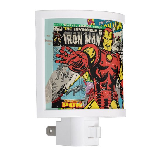 Iron Man Retro Comic Collage Night Light (Right)