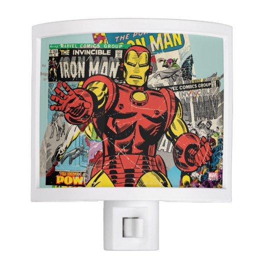 Iron Man Retro Comic Collage Night Light (Front)