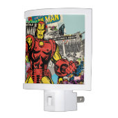 Iron Man Retro Comic Collage Night Light (Left)