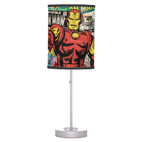 Iron Man Retro Comic Collage Table Lamp