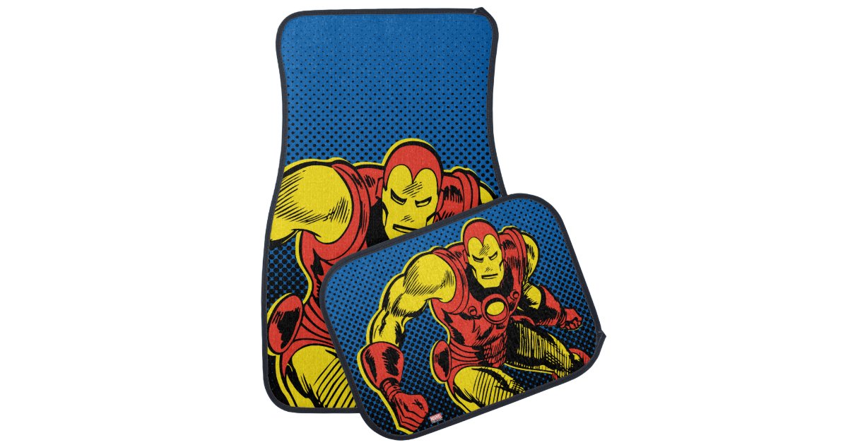 Iron Man Retro Flying Car Floor Mat | Zazzle