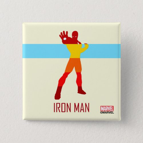 Iron Man Silhouette Color Block Button