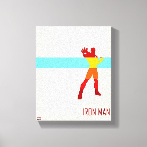 Iron Man Silhouette Color Block Canvas Print