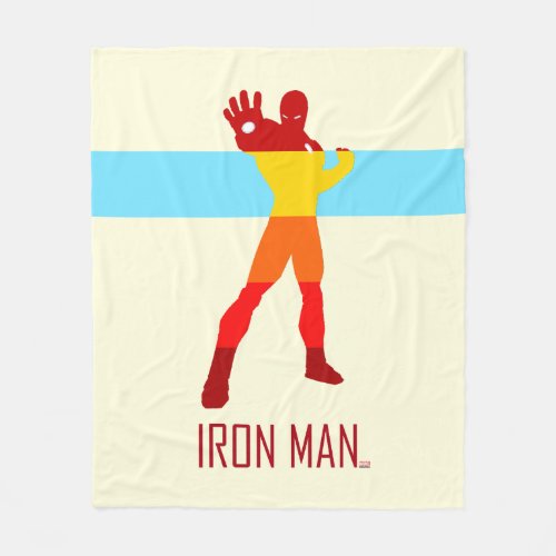 Iron Man Silhouette Color Block Fleece Blanket