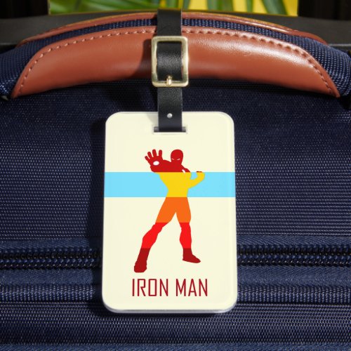 Iron Man Silhouette Color Block Luggage Tag