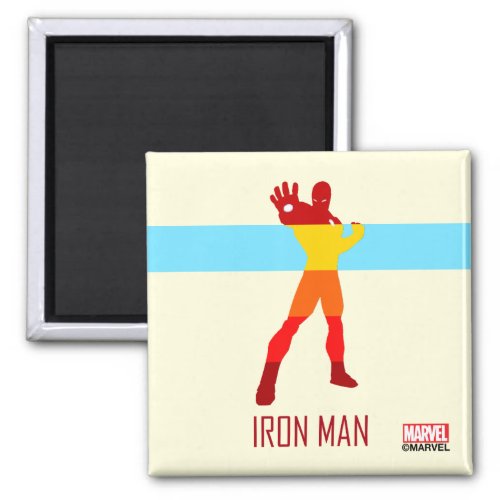 Iron Man Silhouette Color Block Magnet