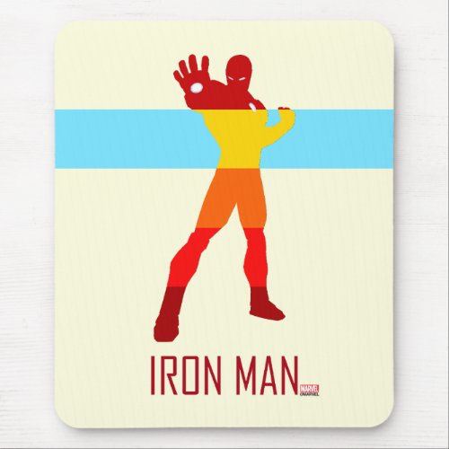 Iron Man Silhouette Color Block Mouse Pad