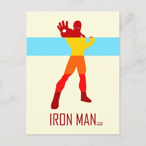 Iron Man Silhouette Color Block Postcard