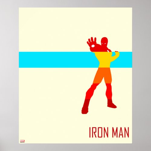 Iron Man Silhouette Color Block Poster