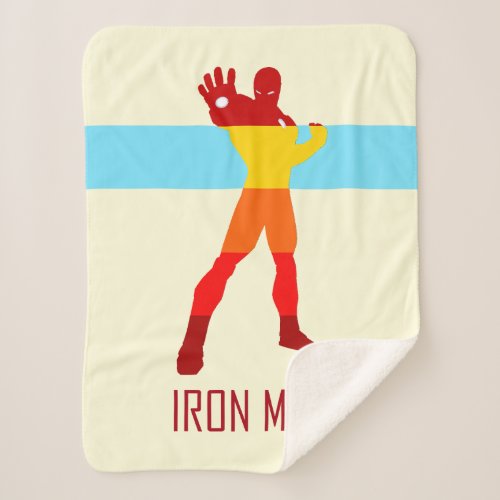 Iron Man Silhouette Color Block Sherpa Blanket
