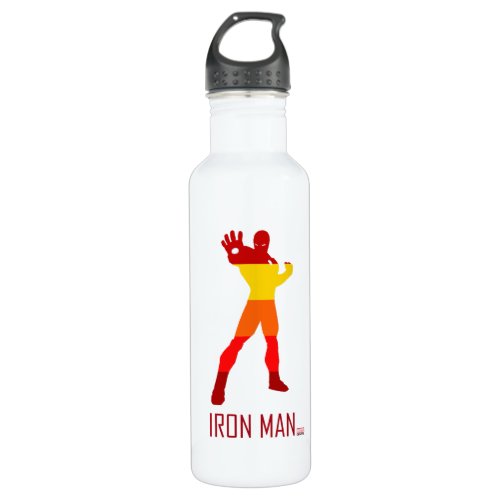 Iron Man Silhouette Color Block Stainless Steel Water Bottle