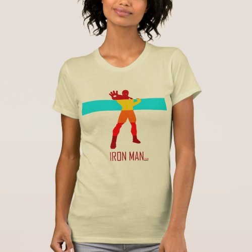 Iron Man Silhouette Color Block T_Shirt
