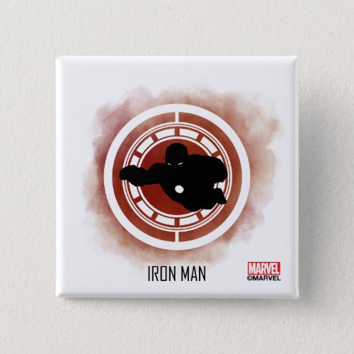 Iron Man Silhouette Over Watercolor Icon Button