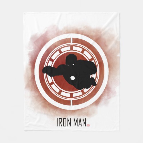 Iron Man Silhouette Over Watercolor Icon Fleece Blanket