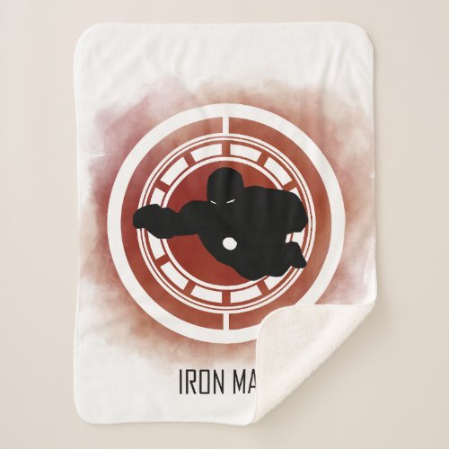 Iron Man Silhouette Over Watercolor Icon Sherpa Blanket
