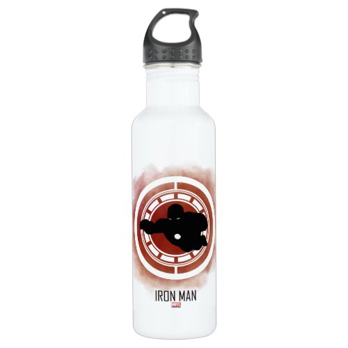 Iron Man Silhouette Over Watercolor Icon Stainless Steel Water Bottle