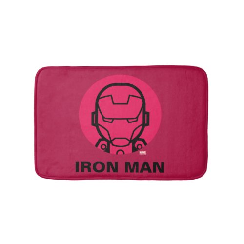 Iron Man Stylized Line Art Icon Bathroom Mat