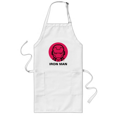 Iron Man Stylized Line Art Icon Long Apron