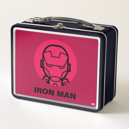 Iron Man Stylized Line Art Icon Metal Lunch Box