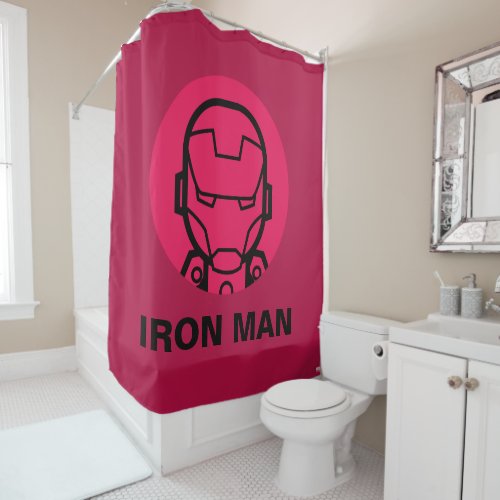 Iron Man Stylized Line Art Icon Shower Curtain
