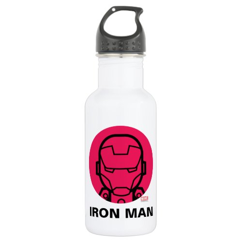 Iron Man Stylized Line Art Icon Stainless Steel Water Bottle