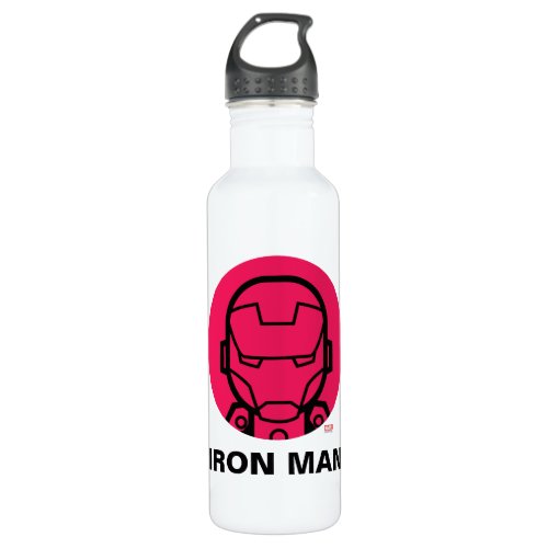 Iron Man Stylized Line Art Icon Stainless Steel Water Bottle