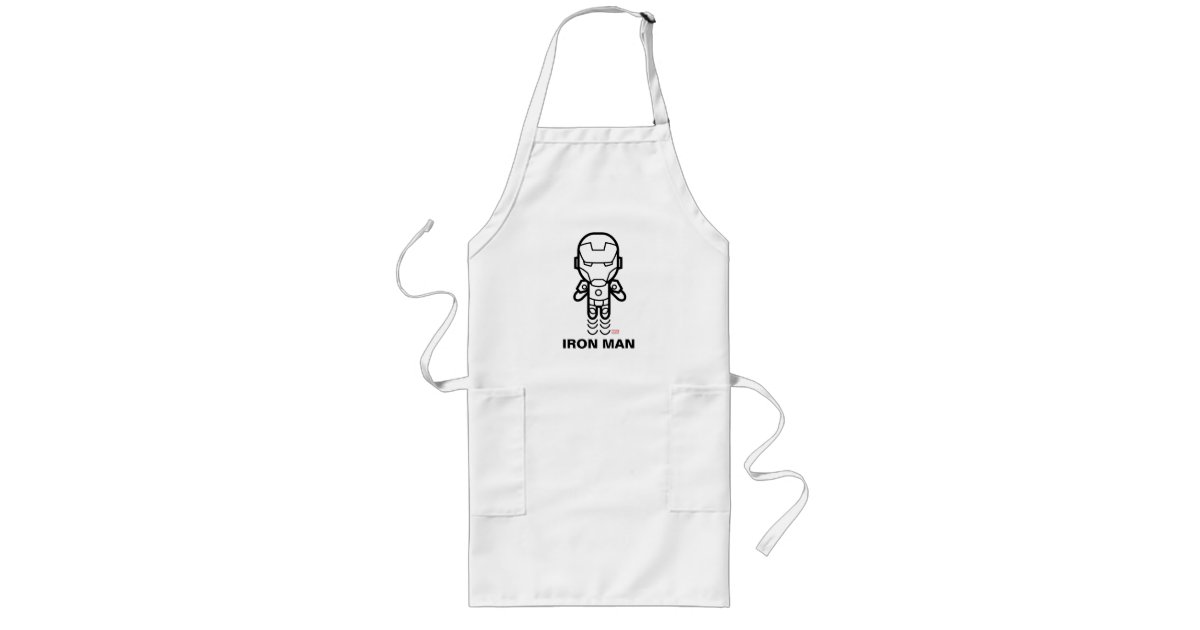 Iron Man Stylized Line Art Long Apron Zazzle Com