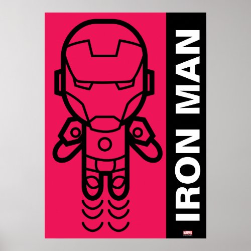 Iron Man Stylized Line Art Poster
