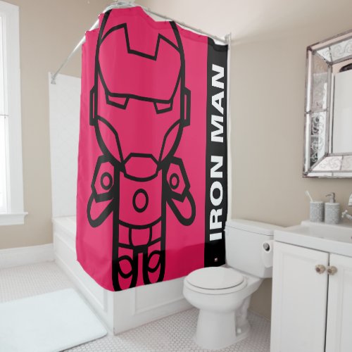 Iron Man Stylized Line Art Shower Curtain