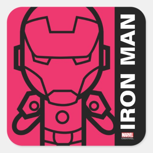 Iron Man Stylized Line Art Square Sticker