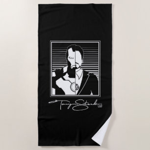 Iron Man Tony Stark Signature Icon Beach Towel