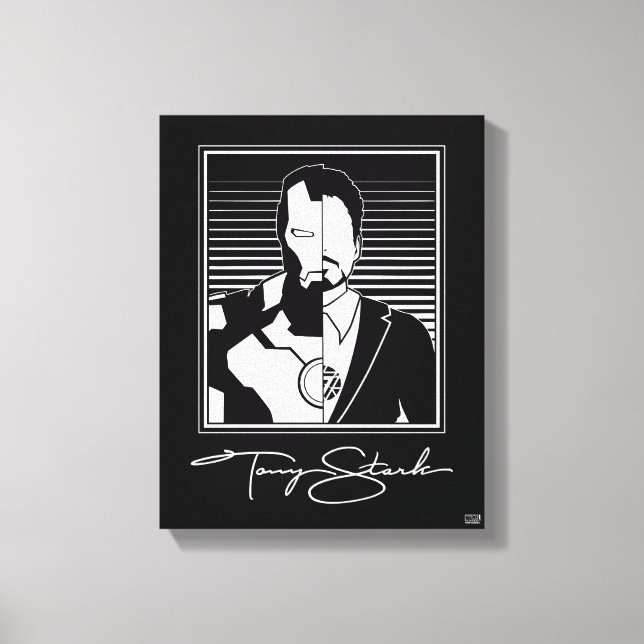 Iron Man Tony Stark Signature Icon Canvas Print (Front)