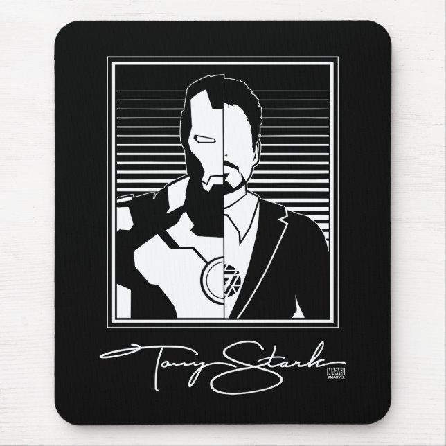 Iron Man Tony Stark Signature Icon Mouse Pad (Front)