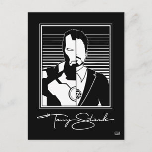 Iron Man Tony Stark Signature Icon Postcard