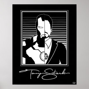 Iron Man Tony Stark Signature Icon Poster