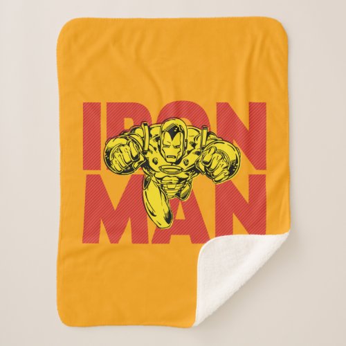 Iron Man Typography Character Art Sherpa Blanket