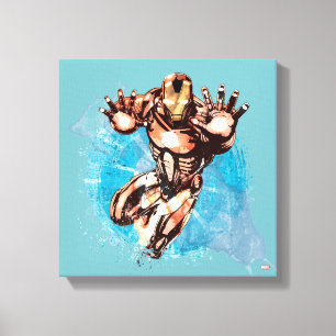 Iron Man Watercolor Character Art Canvas Print