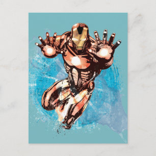 Iron Man Watercolor Character Art Postcard